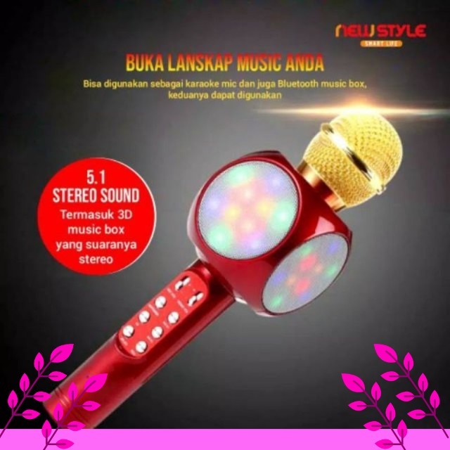 MIC KARAOKE BLUETOOTH ORIGINAL FLECO WS1816/MICROPHONE WIRELESS BLUETOOTH 𝑻𝒆𝒓𝒎𝒖𝒓𝒂𝒉,𝑴𝒖𝒓𝒂𝒉,𝑮𝒓𝒂𝒕𝒊𝒔 𝑶𝒏𝒈𝒌