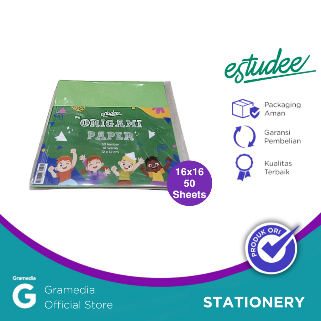 

Gramedia Surabaya - Estudee Origami Paper 40 Sheets 16X16 Neon & Pastel Color