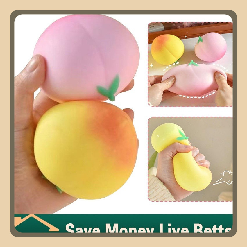 Mainan Squishy Anti Stress Bentuk Buah Peach Squishy Pencet-Pencet Squishy Jumbo Squishi Lucu Squish