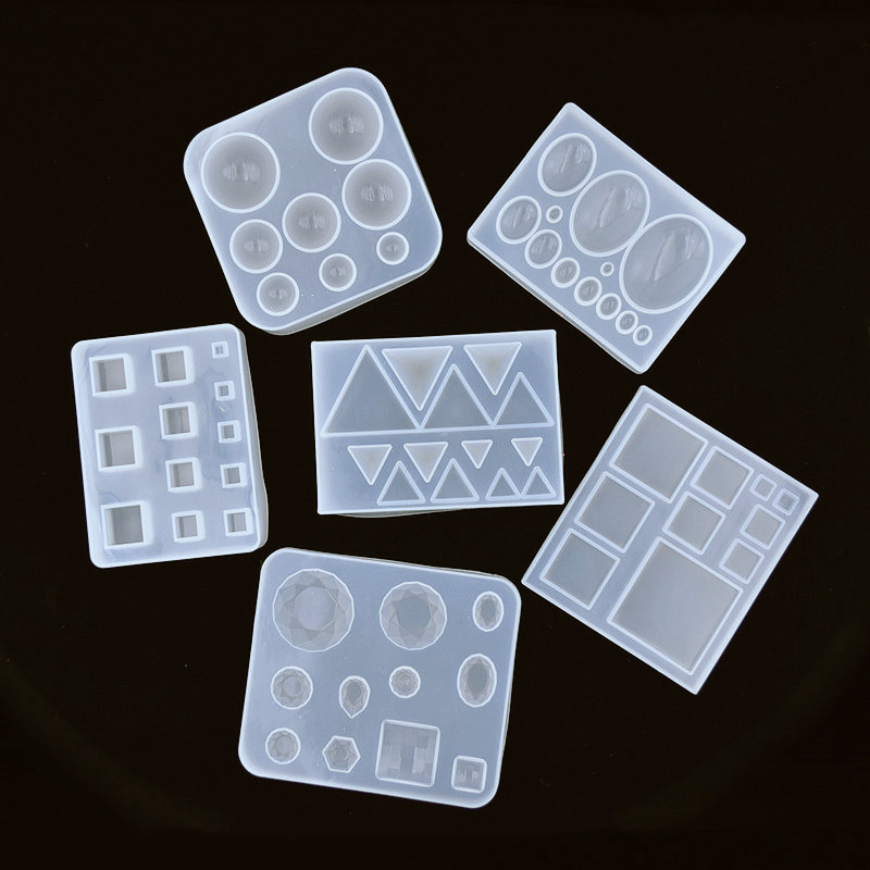 

SNASAN Cute Beads Cube Triangle Silicone Mold For Jewelry Earrings Pendant Making Resin UV Epoxy Resin Molds Crafts DIY Tool