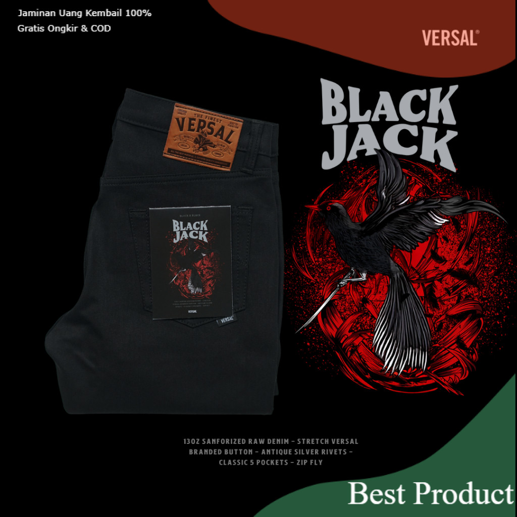Versal - Blackjack 13oz Selvedge Accent Denim (Pre-Order)/ bigsize BIgsize super jumbo