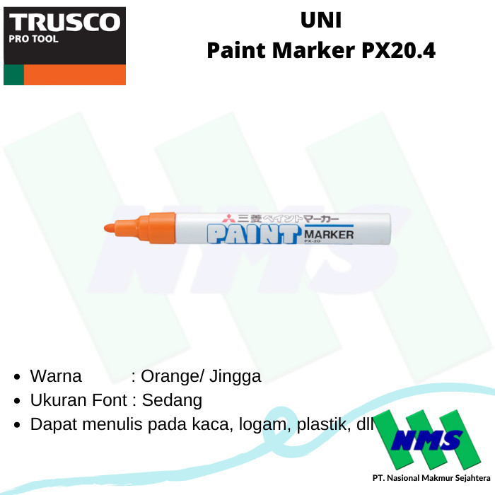 

[New Arrival] Spidol Permanent Paint Marker Warna Orange UNI PX20.4 TRUSCO 352-7671