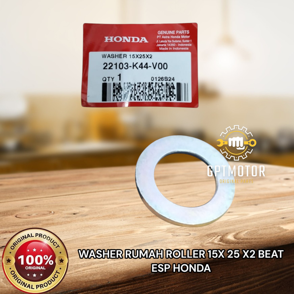 WASHER RING RUMAH ROLLER 15X25X2 BEAT ESP HONDA 22103-K44-V00 ORIGINAL