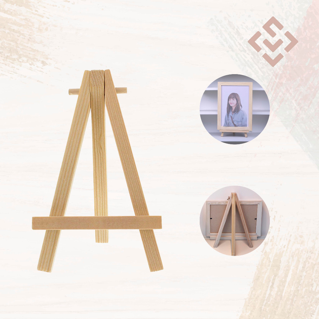 Stand Kayu Wooden Easel - Stand Pigura Kayu Jati Belanda