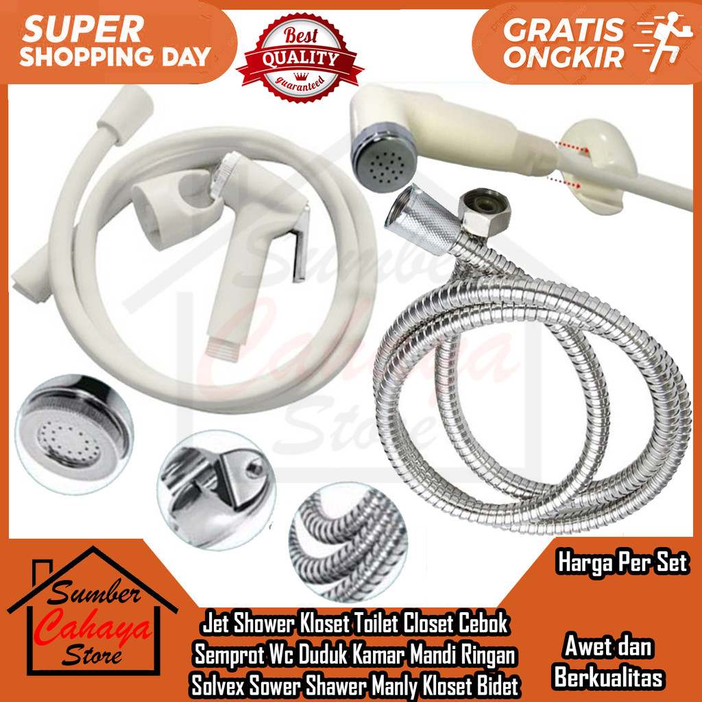 Jet Shower Kloset Toilet Closet Cebok Semprot Wc Duduk Kamar Mandi Ringan Solvex Sower Shawer Sawer 