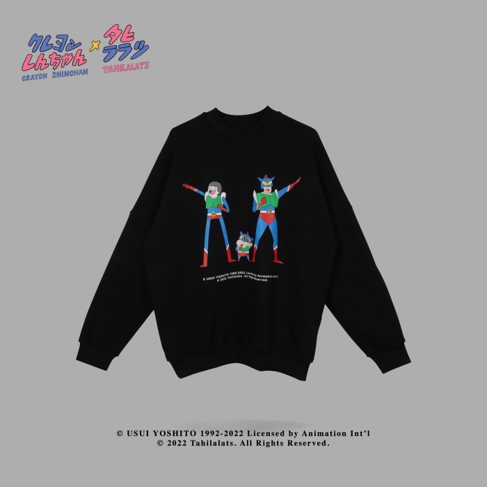 HSCO Oversized Crewneck Shinchan X Tahilalats Three Hero - L