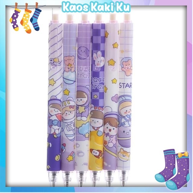 

Pulpen Gel Motif Cartoon Pulpen Pelajar Dan Kantor Pena Lucu Purple Series Kawaii Gel Ink Pen