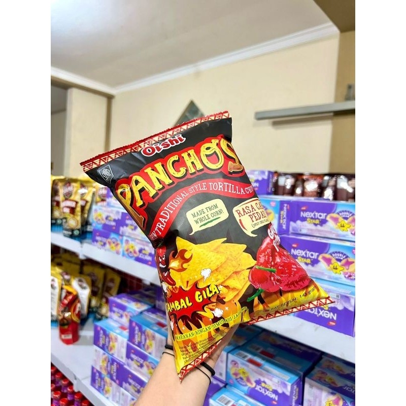 

Oishi Panchos 145 gram snack kartonan atau 1 DUS isi 16 pcs