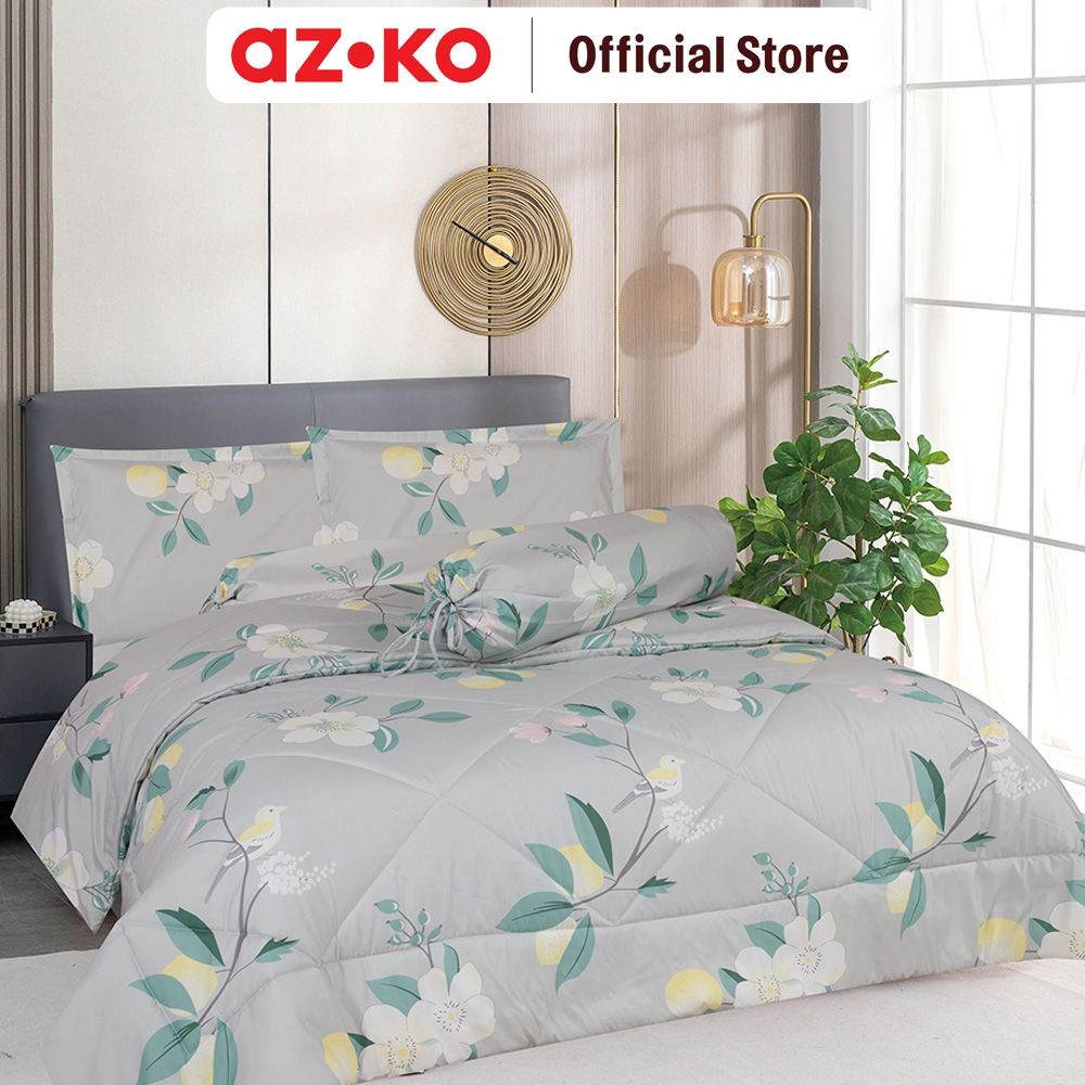 AZKO Sleeplite Set Seprai Single Microfiber Flower Layla Sprei Seprai Aesthetic Seprei Sheet Set Bed