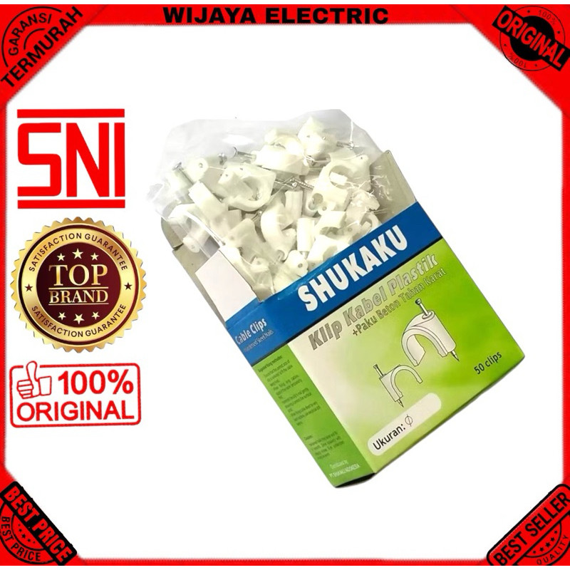 Shukaku Klem kabel paku Beton 22 mm clamp paku beton klem kabel