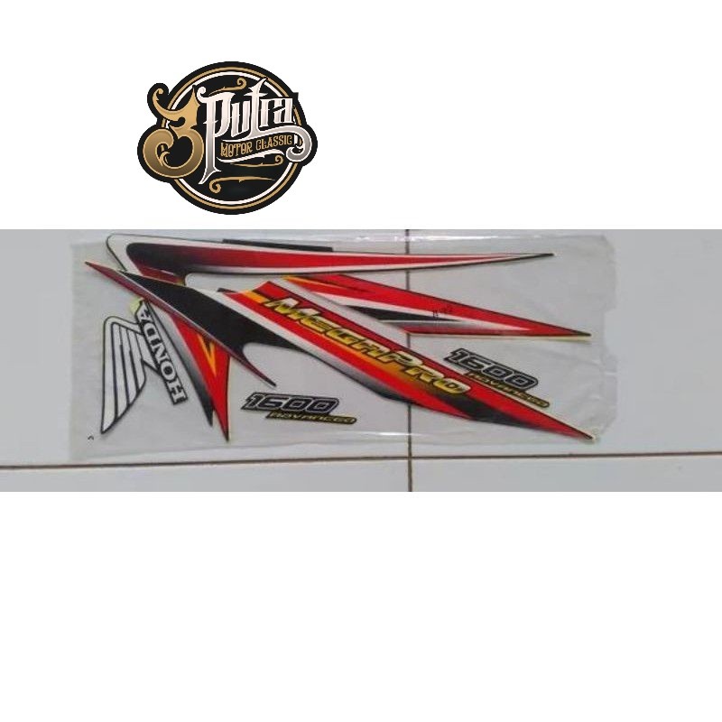 0STIKER STRIPING LIS BODY MOTOR HONDA MEGA PRO MP PRIMUS 2006 MEGAPRO warna merah dan hitam putih