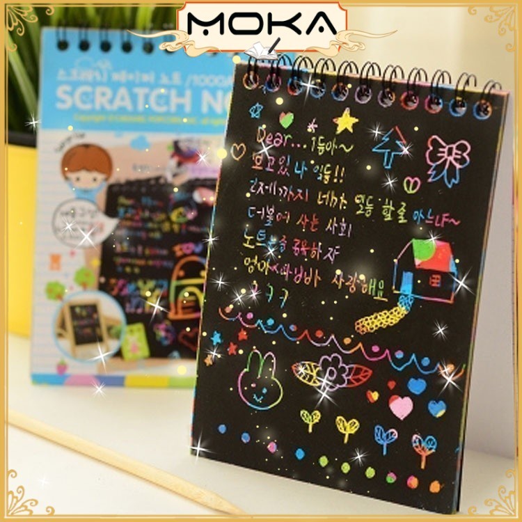 

MOKA SCRATCH NOTE / BUKU MAGIC WARNA / BLACK CARDBOARD MINI / SCRATCH BOOK MK210