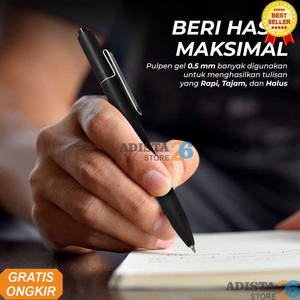 

Kaco MIDOT Pena Pulpen Gel 0.5mm Soft Touch Metal Clip Tinta Hitam - KCM4