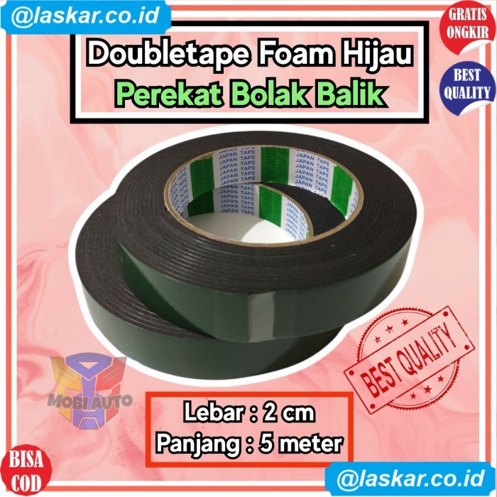 

Doubletape Double Tape Lem Foam Hijau Perekat Bolak Balik