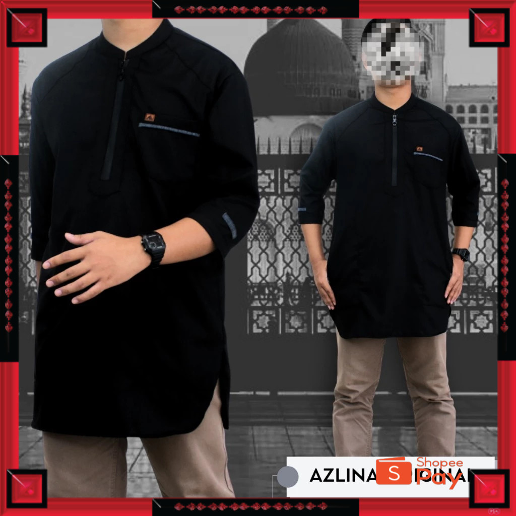 [PREMIUM ORIGINAL]  - Baju koko pria dewasa model kurta exclusive motif resleting waterproof bahan k