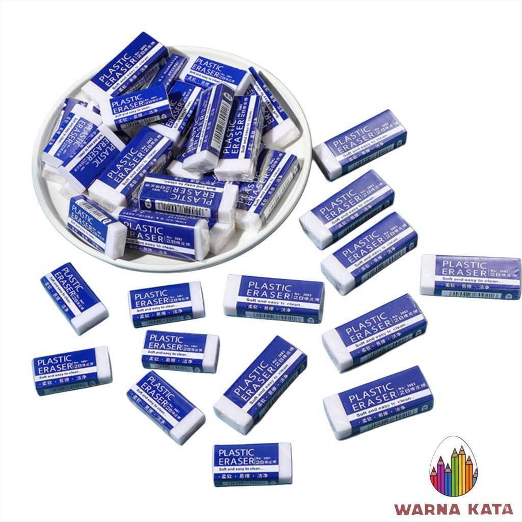 

MW016 (6 PCS) Penghapus Plastic Eraser Anak SD ATK ALat Tulis Eraser Erasers Bersih Putih