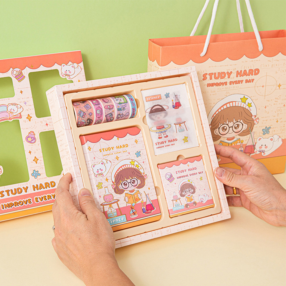 

Buku catatan A6 Gift set/ Diary journal kit set birthday gift/ Paket set agenda/ Buku catatan set lucu/Stiker Set Cute Diary DIY Book Set