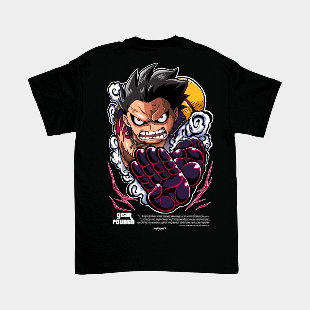 Kaos T Shirt Baju Distro Anak Laki-Laki Perempuan Anime MONKEY D. LUFFY GEAR 4 FOUR TANK KONG BOUND 