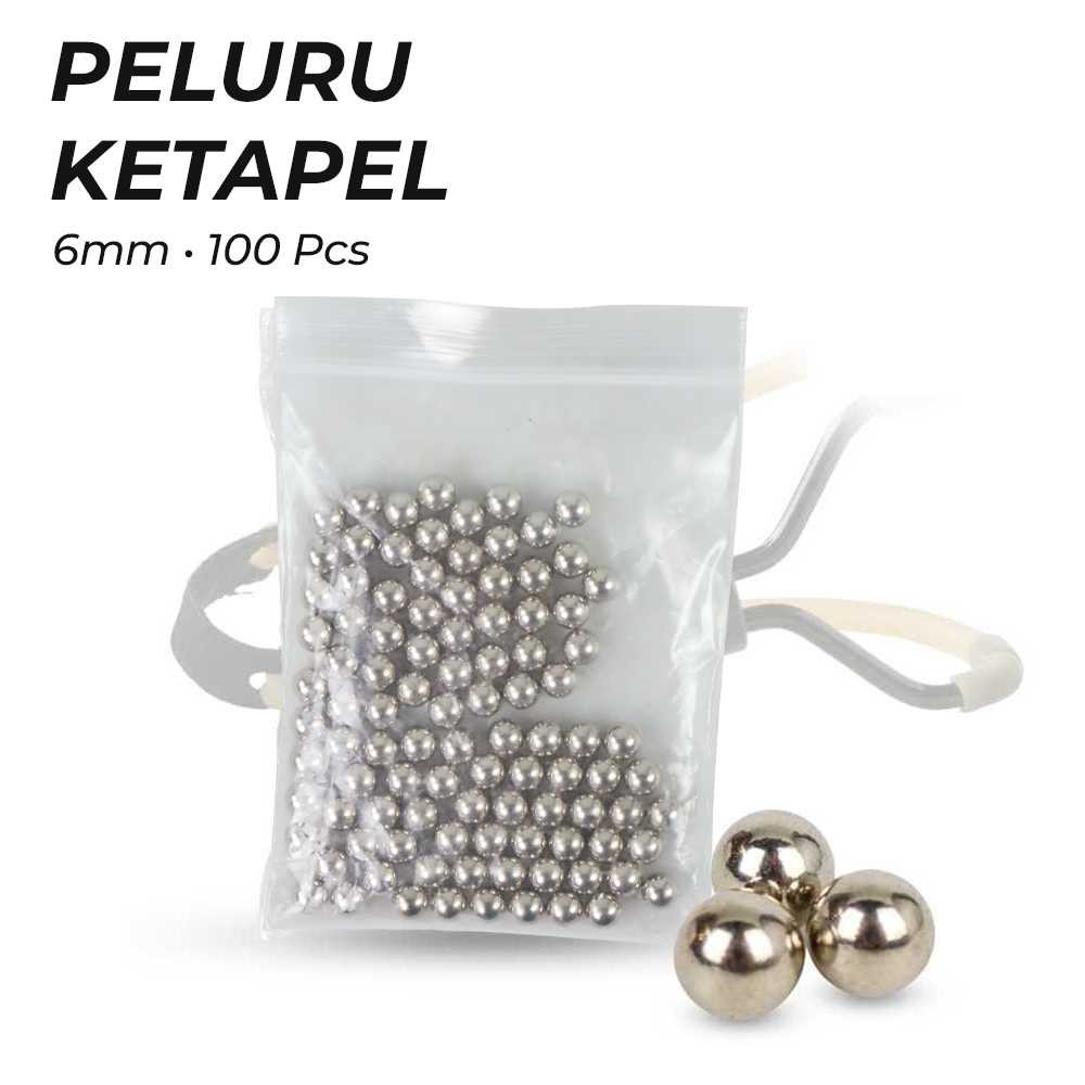 100 PCS Peluru Ketapel 6mm Bola Besi Bearing Sepeda Steel Balls / Pelor Peluru Ketapel Catapult Slin