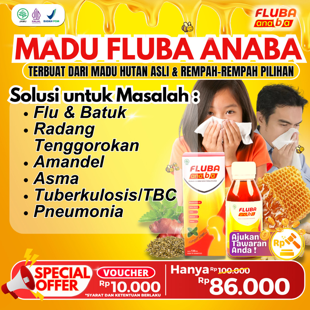 

Madu Fluba Anaba 130 ml - Madu Hutan & Rempah-Rempah Pilihan Solusi Ampuh Atasi Masalah Pernafasasn dan Tenggorokan