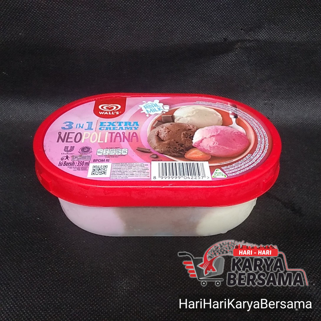 

ICE CREAM WALL'S EXTRA CREAMY 3-IN-1 NEOPOLITANA 350ML