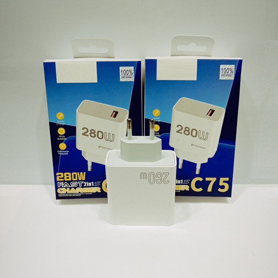 Batok Kepala Casan Hp Universal For P0C0 C75 Fast Charger 280W Support Fast Charging Batok Adaptor