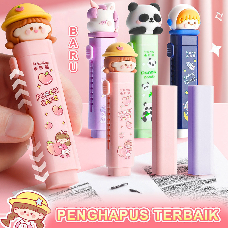 

Penghapus Pensil Sorong Mekanik Dengan Refill / Mechanic Eraser Model 3D Karakter / Erasher Pen Model Terbaru / Alat Tulis Sekolah Anak