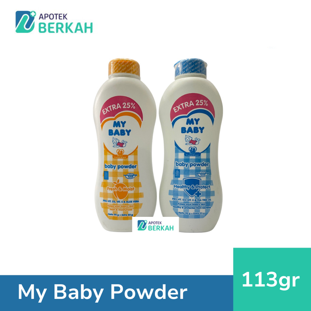 My Baby Powder Pro-Vit D3, Vite & Eloe Vara Bedak Bayi 90gr Extra 23gr - 113gr