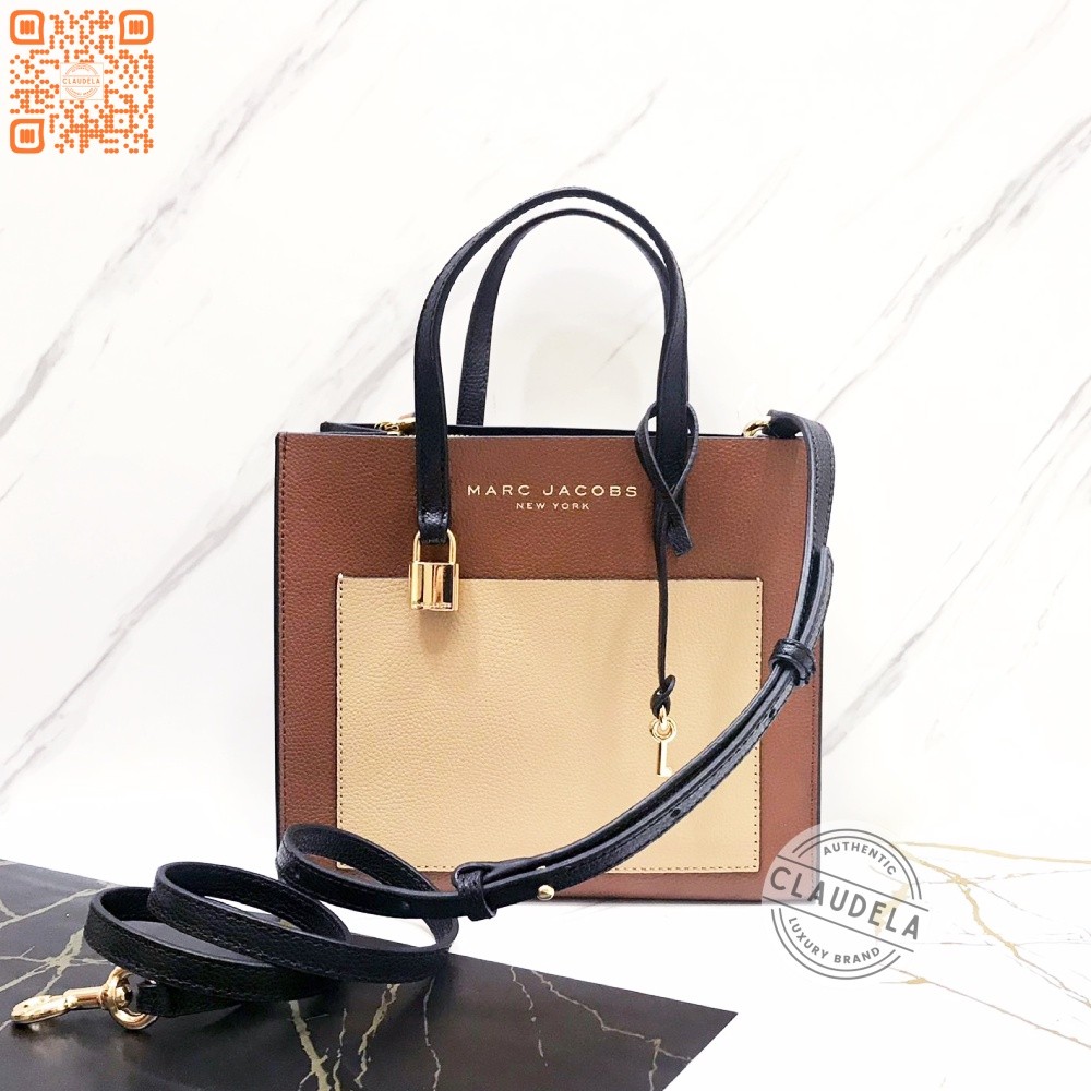 Marc Jacobs Mini Grind Colorblock Tote Bag in Chocolate Trufflea