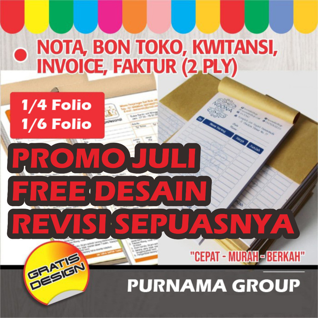 

Cetak Nota Toko Rangkap Nota Kontan Desain Custom Jual Ecer per nota Murah