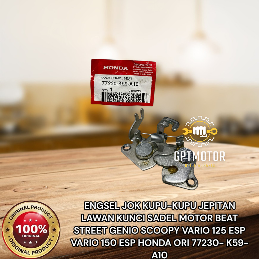 ENGSEL JOK KUPU-KUPU JEPITAN LAWAN KUNCI SADEL  BEAT GENIO SCOOPY VARIO HONDA ORI 77230- K59-A10