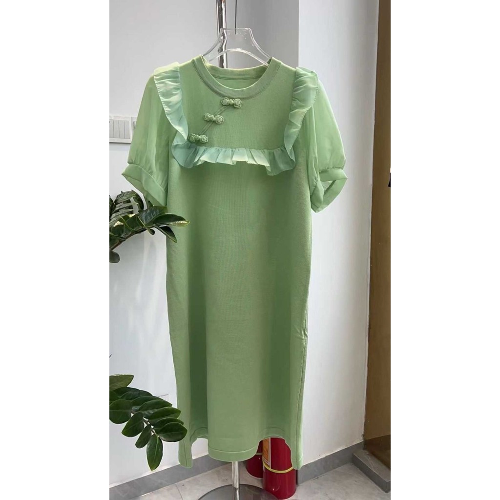 Dress Wanita Rajut Korean Style ICONZ Import kombinasi renda sifon (3287/03442)