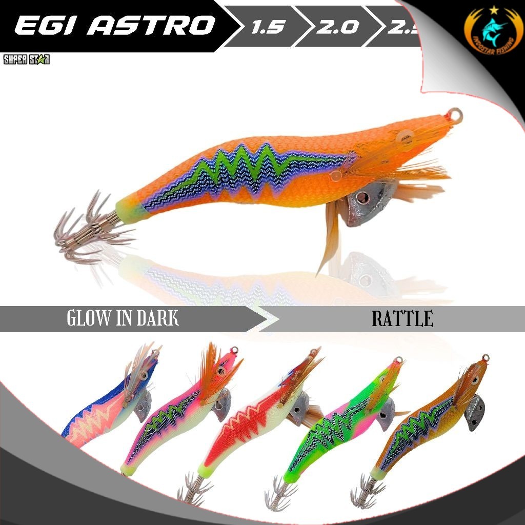 Lure Squid Jig Water Killer Umpan Pancing Egi Astro GID Cumi Ukuran 1.5 2.0 2.5 Lure Casting rattle