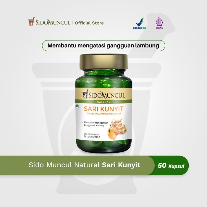

Sido Muncul Natural Sari Kunyit Soft Capsule 50'k - Sakit Maag Perut