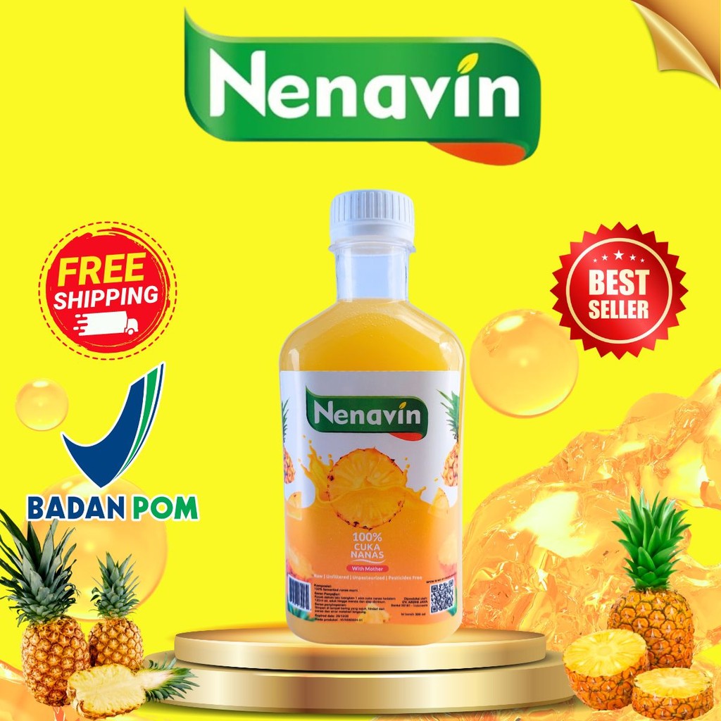 

Nenavin Cuka Nanas With Mother Original 1 Botol 300 ml Kemasan Praktis Bisa COD
