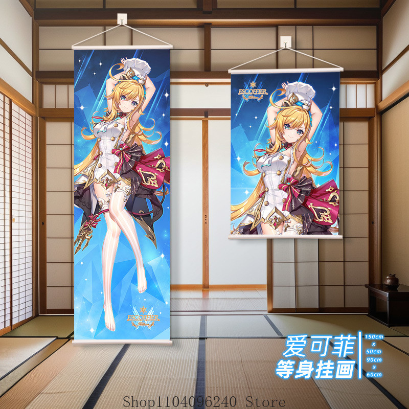 

Genshin Impact Escoffier Anime Scroll Canvas Wall Hanging Painting Home Decor Anime Poster Wall Art Room Decoration