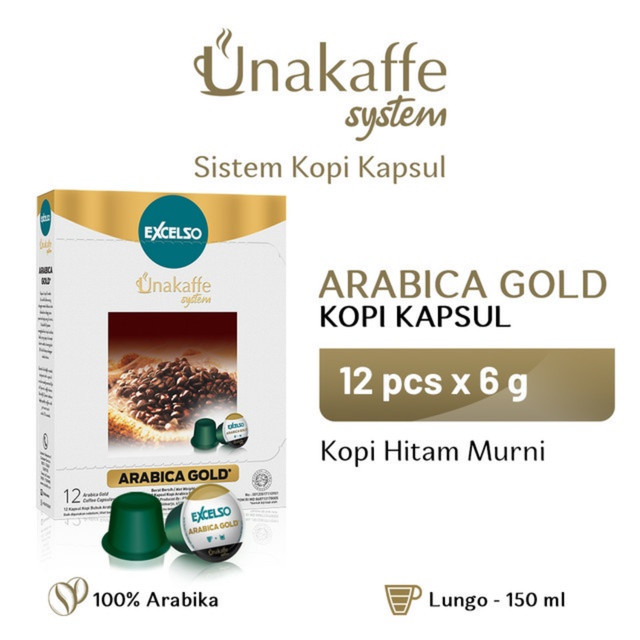 

Excelso Unakaffe Arabica Gold 6gr x 12 Caps
