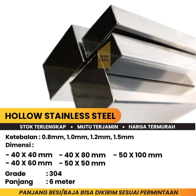 HOLLOW STAINLESS 304 / HOLLOW SAGAMI BIRU 30X30 30X60 40X40 40X60 40X80