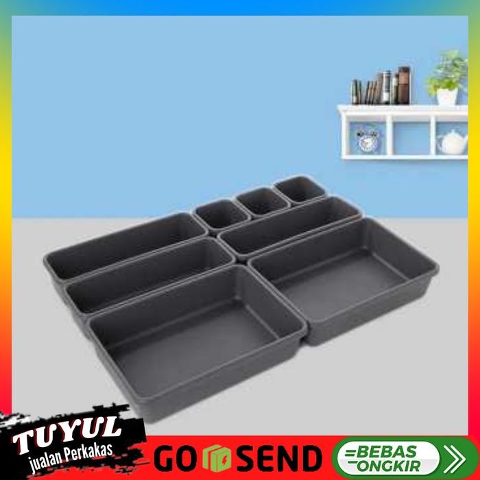 

AHHA Kotak Pembatas Organizer Divider Case Organizer 8 PCS - Hitam