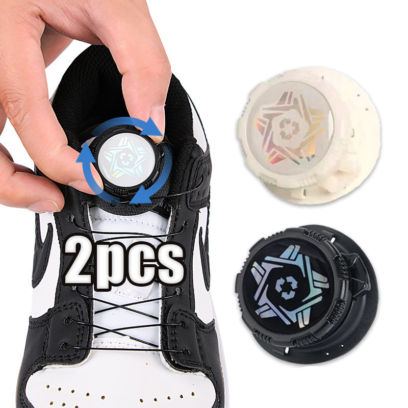 2pcs  Tali Sepatu Putar Automatis Rotating Shoelace Buckle Tali Sepatu Putar Boa Tali Sepatu Boa Sys