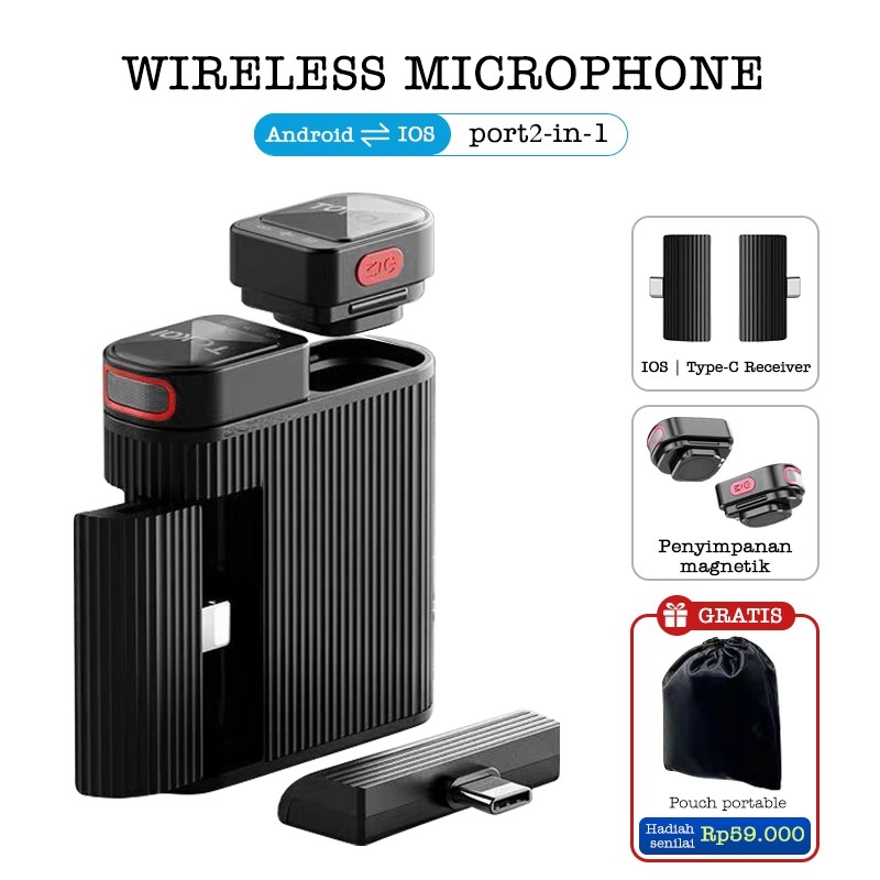 【iPhone】Mic Wireless Clip On Professional mic Zoom Youtube Vlog Live Lavalier Mic clip on mikrofon m