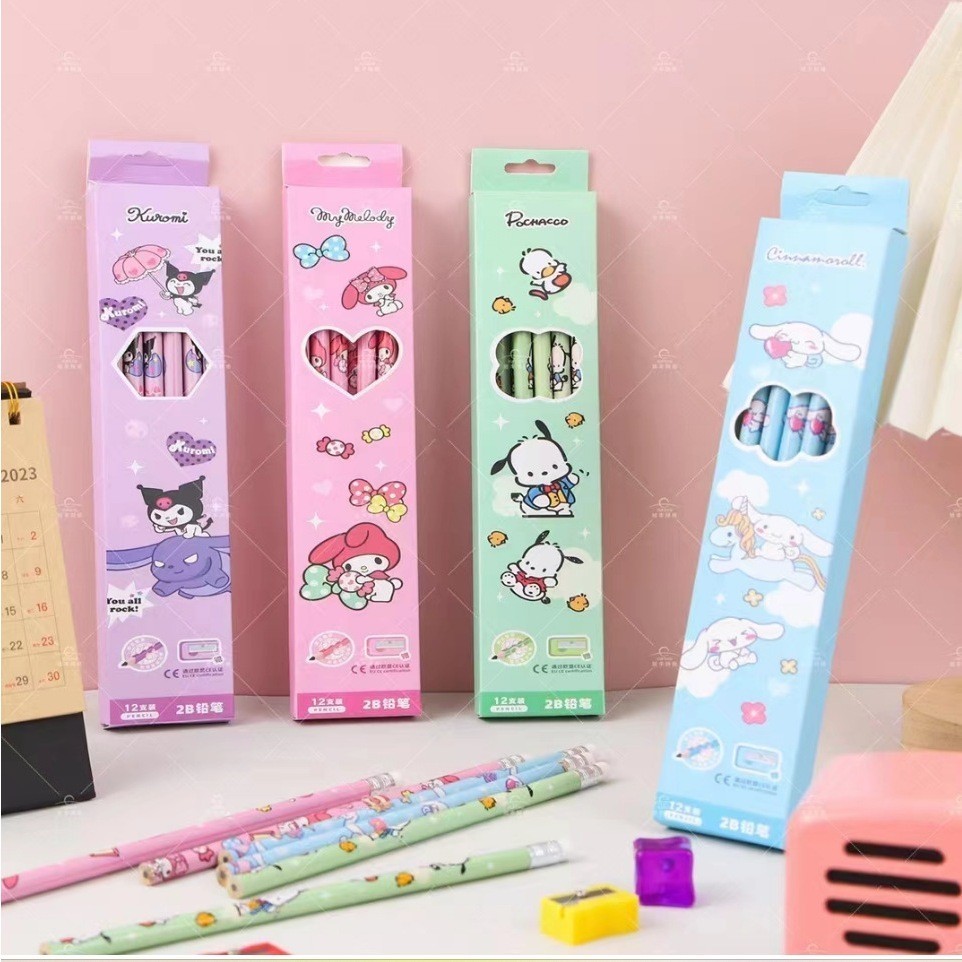 

Set pensil pelajar 12-dalam-1 set pensil alat tulis portabel kotak hadiah