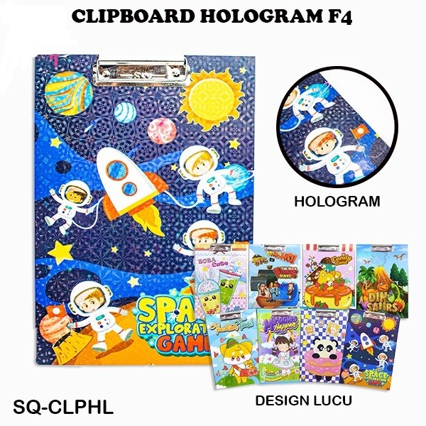 

Clipboard Kayu Hologram Fancy Karakter Lucu Murah SQUEEZY/Papan Jalan Anak