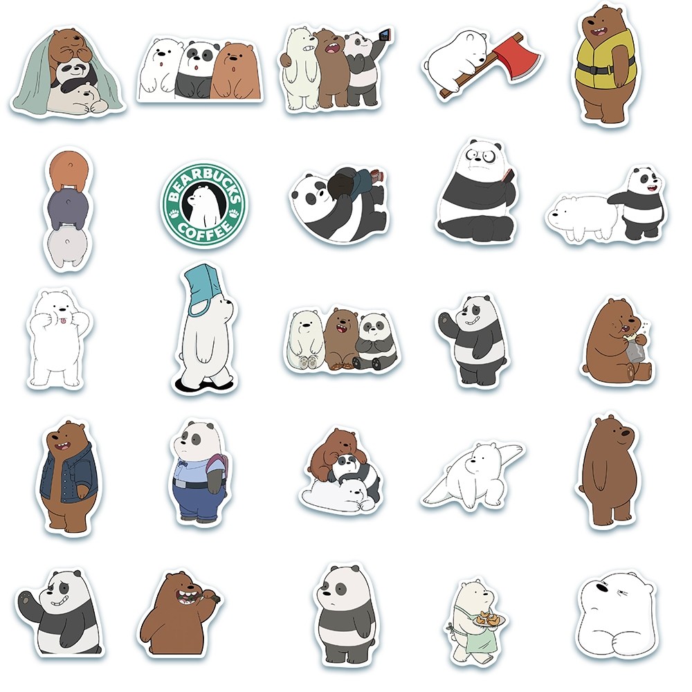 

Stiker Lucu Kartun We Bare Bears Stiker Anti Air-Sticker Aesthetic Buku Casing HP Laptop Helm