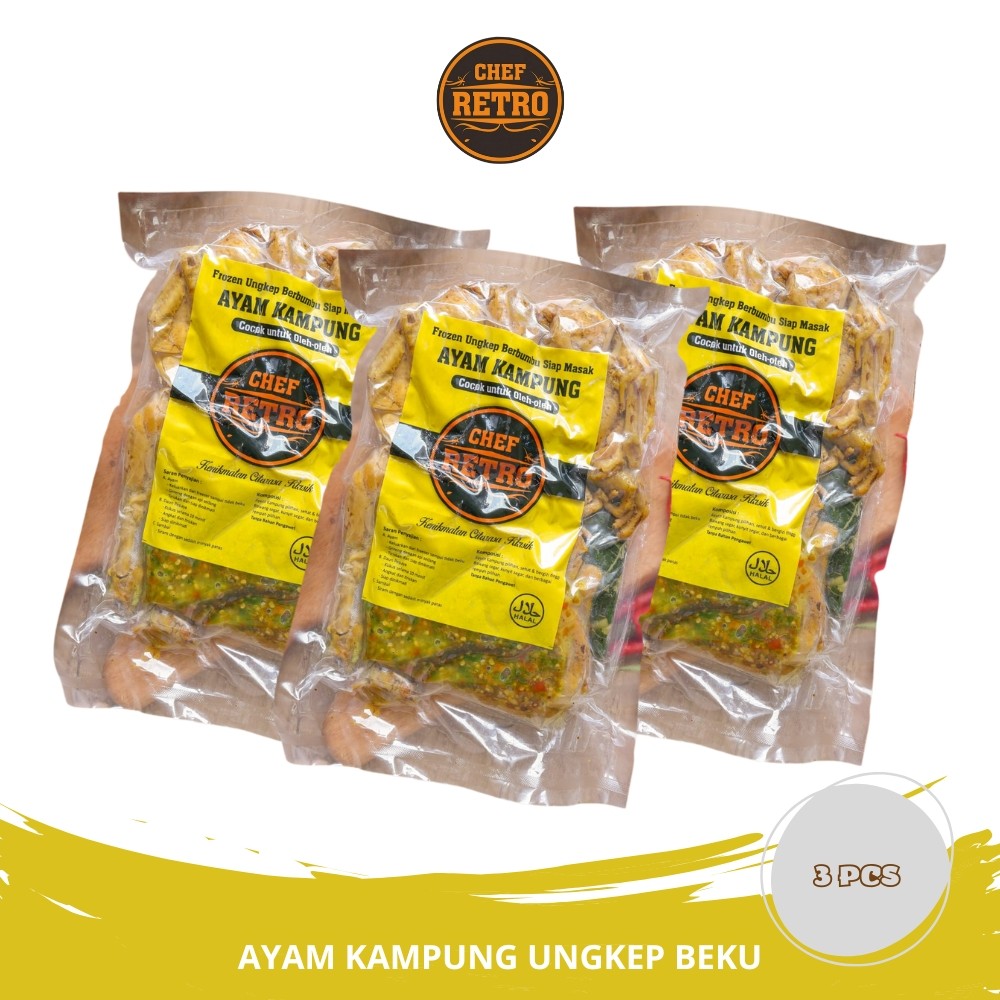 

CHEF RETRO - Ayam Kampung Ungkep Beku - 700gr (3 Pcs)