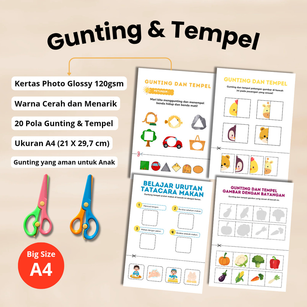 

Worksheet Anak Aktivitas Menggunting dan Menempel - Gunting Tempel Anak - Gunting dan Tempel