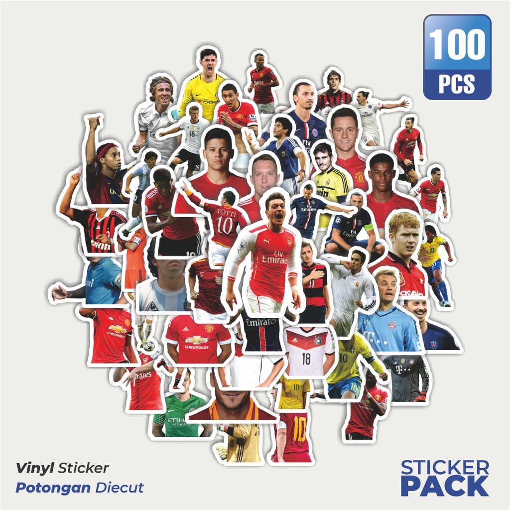 

Stiker Vinyl Stiker Club Football/Sepak Bola Waterproof Aesthetic- Untuk Laptop, Motor, dan Helm - Paper Stationery Pack