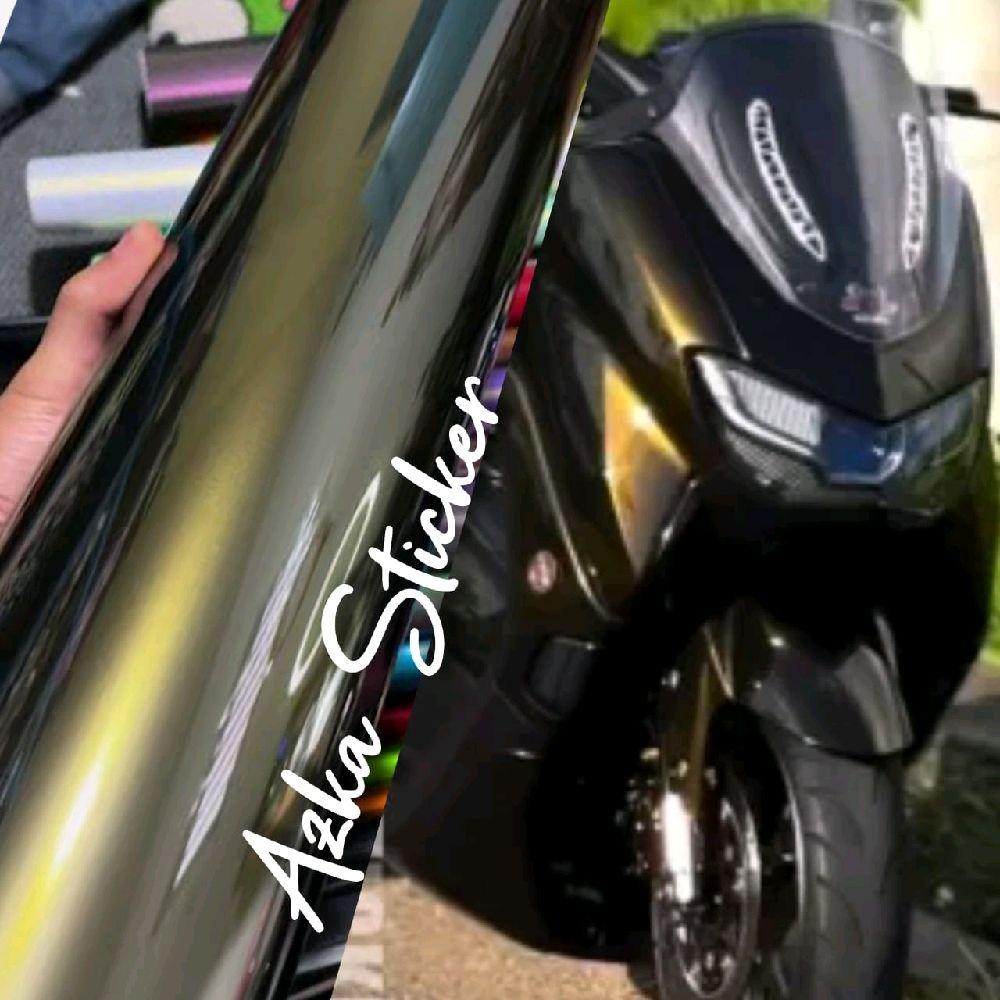 Skotlet Motor Hitam Lembayung gold Skotlet stiker Moonligh gold premium