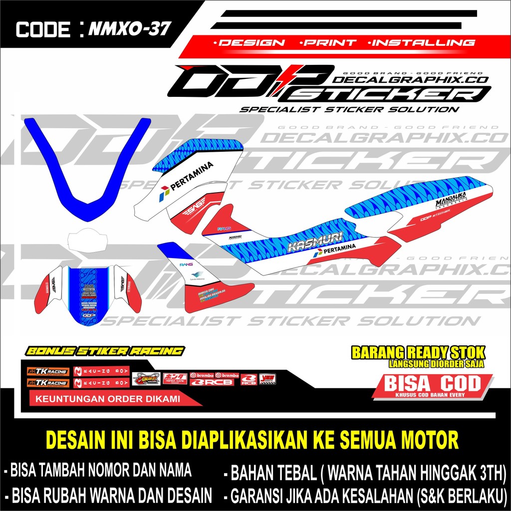 DECAL STICKER PERTAMINA YAMAHA NMAX OLD 155 DESIGN CUSTOM FREE REQUEST-