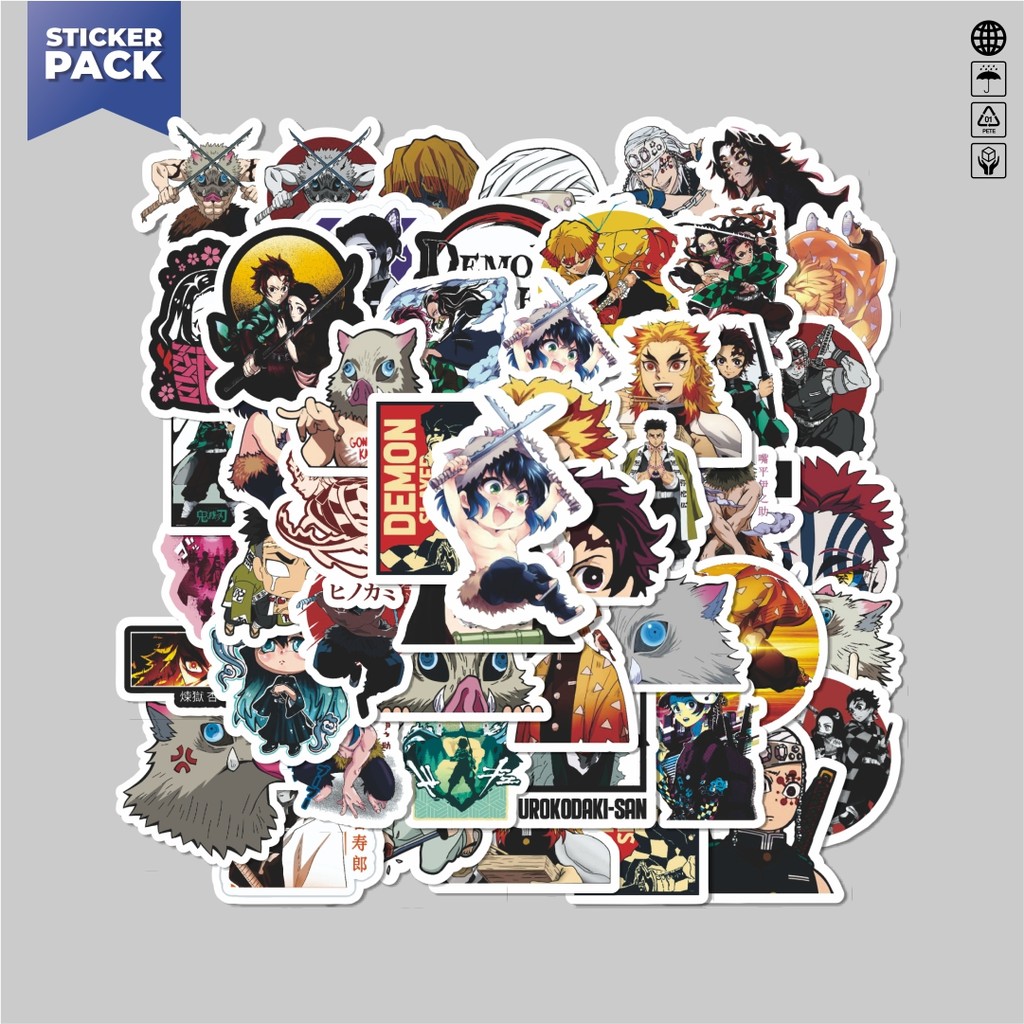 

[100PCS]Stiker Pack Stiker Anime Demon Slayer Aesthetic Vinyl Anti Air Dekorasi Sticker Laptop Buku Journal Koper Helm Casing HP Gitar Helm Skateboard